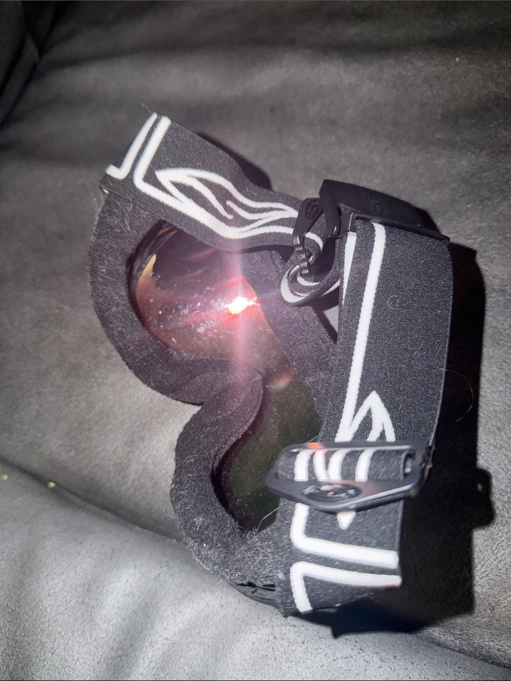 Ski/Snowboard Goggles with Red-Orange Mirrored Lens